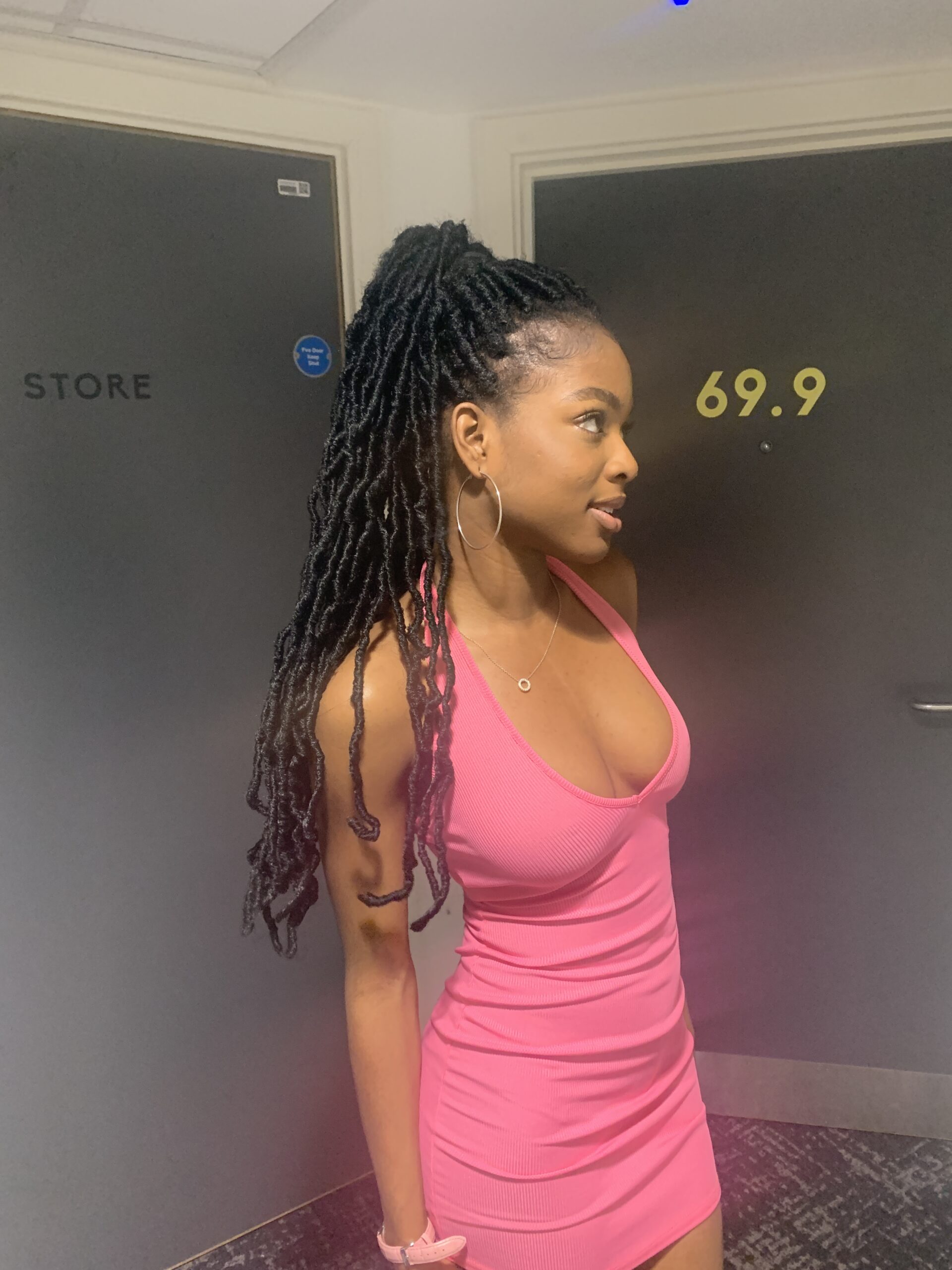 How to actually develop your personal style part 2 Vibrant hot pink halter mini dress showing a confident and playful moment in my personal fashion journey