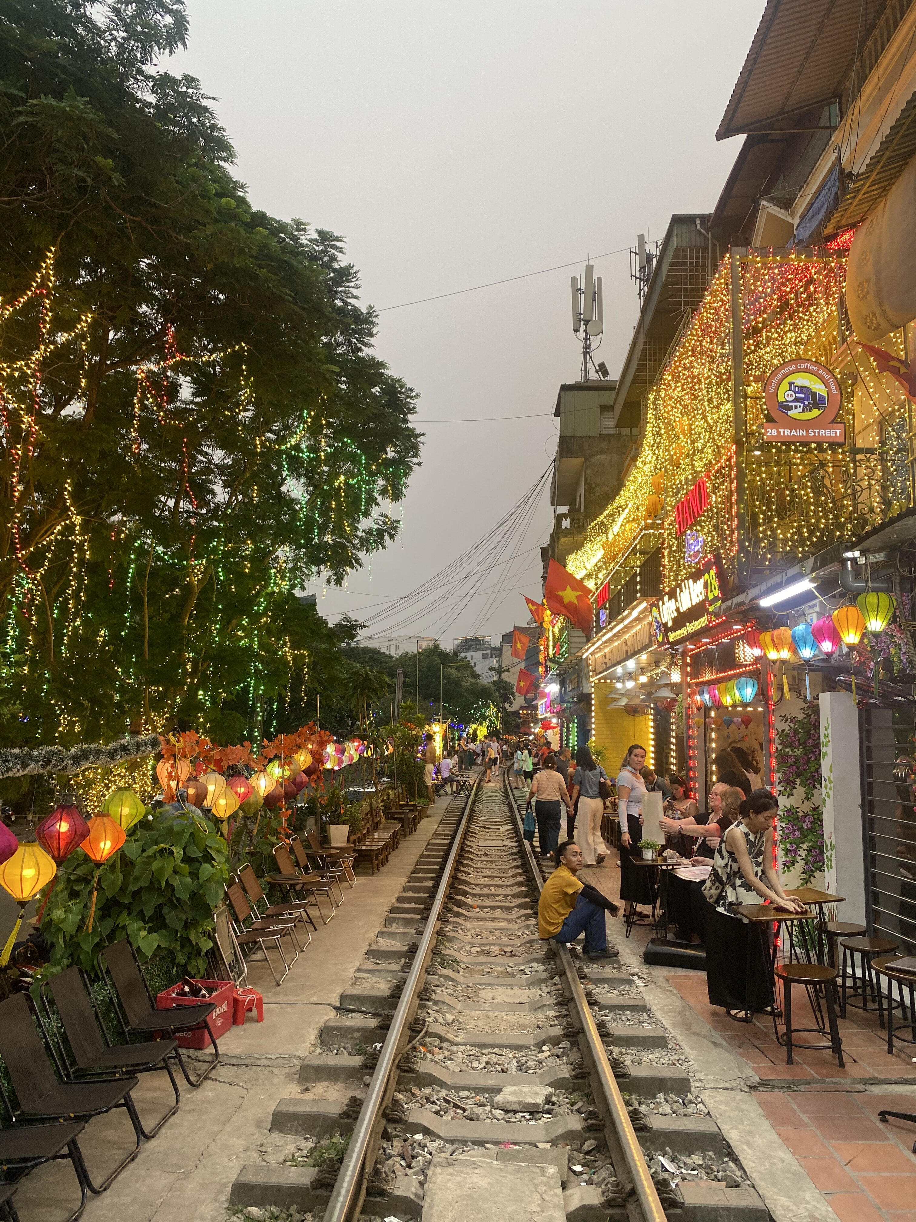 Hanoi Train Street in the Old Quarter, a popular stop on a short Northern Vietnam trip itinerary